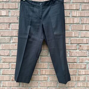 LOFT Black Cropped Pants with Flat Front Design